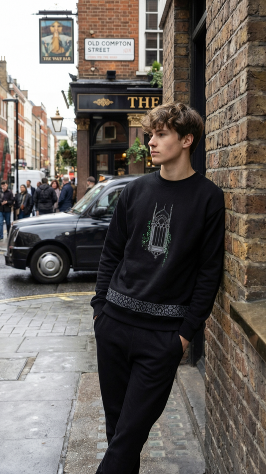 MIDNIGHT LONDON — Black Crewneck
